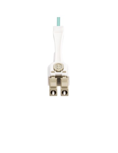 Cable de Fibra Óptica Multimodo LC a LC (UPC) OM4 de 10m - con Pestillos - 50/125µm - Redes de 100G - Resistente a los Dobleces